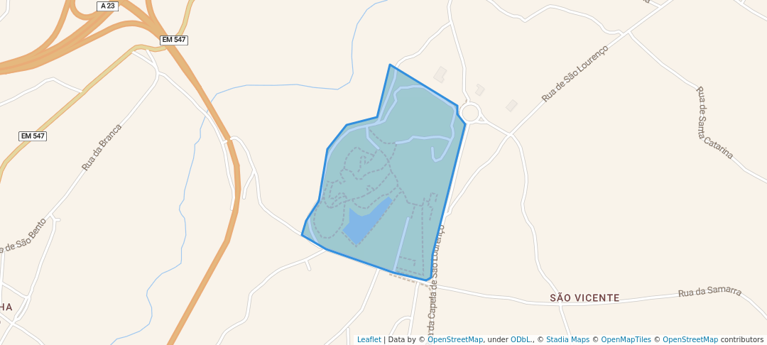 walking in Parque de São Lourenço map in Abrantes