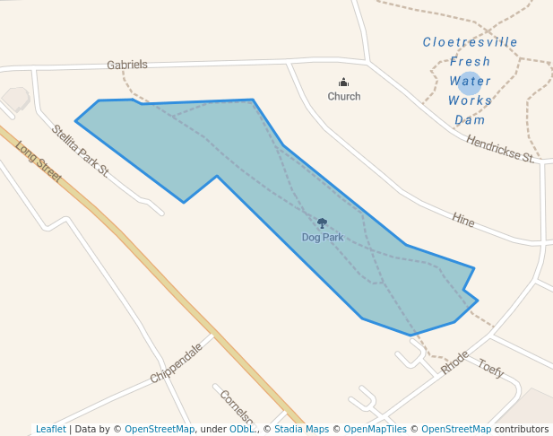walking in Dog Park map in Stellenbosch