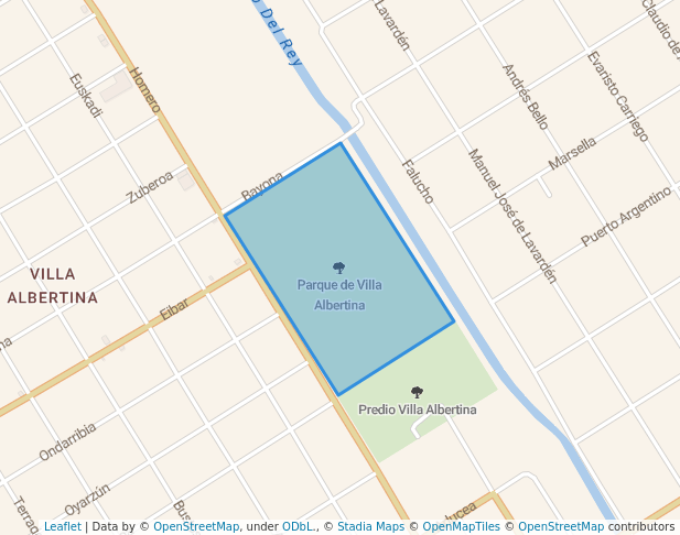 walking in Parque de Villa Albertina map in Ingeniero Budge