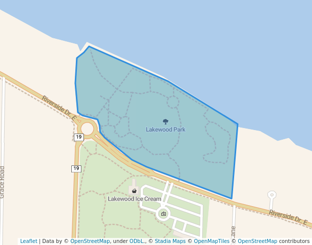 walking in Lakewood Park map in Tecumseh