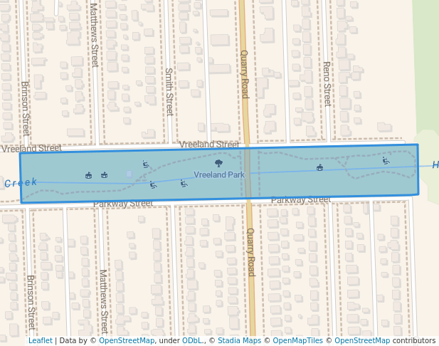 walking in Vreeland Park map in Riverview
