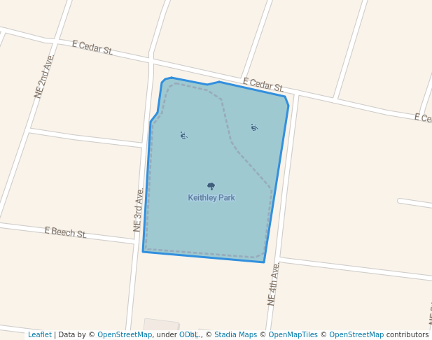 walking in Keithley Park map in Durant