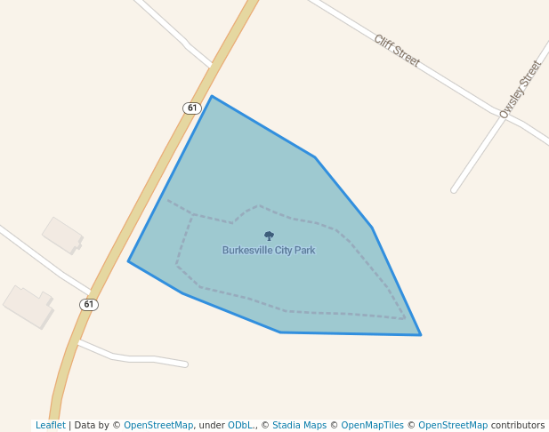 walking in Burkesville City Park map in Burkesville