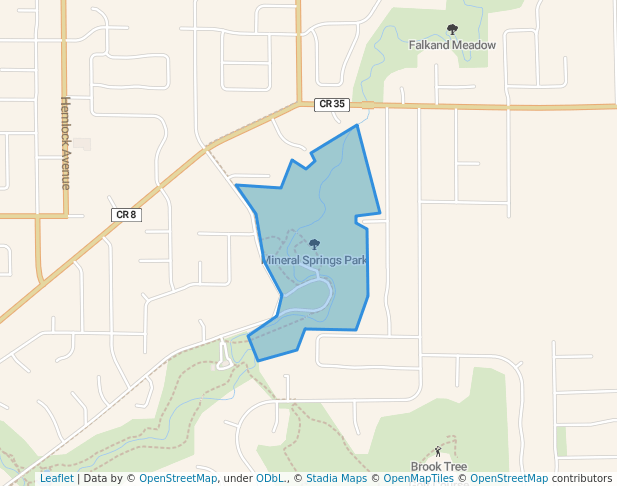 walking in Mineral Springs Park map in Owatonna