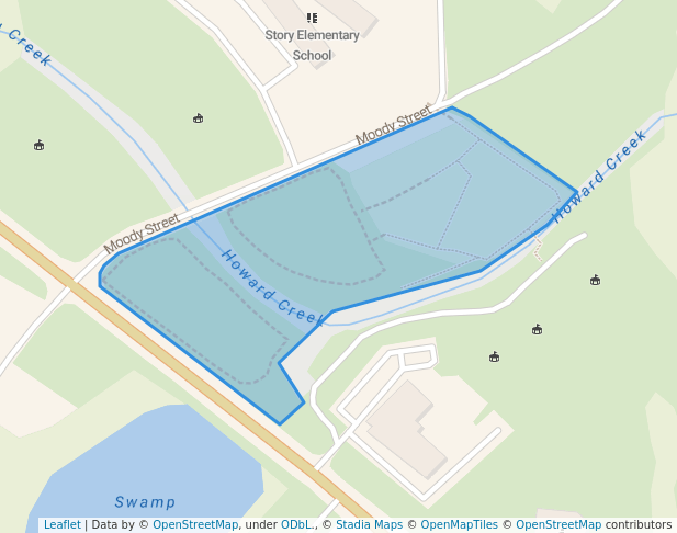 walking in Steven Bennett Park map in Palestine