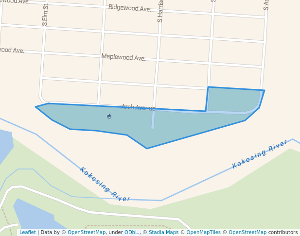 walking in Arch Avenue Park map in Mount Vernon