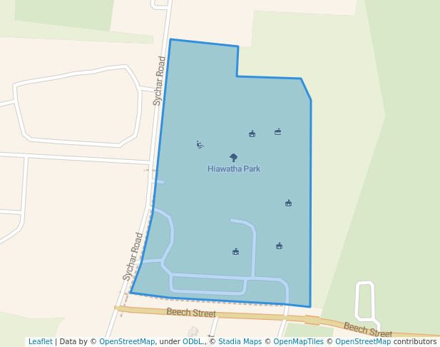 walking in Hiawatha Park map in Mount Vernon