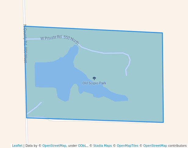 walking in Old Scipio Park map in Scipio