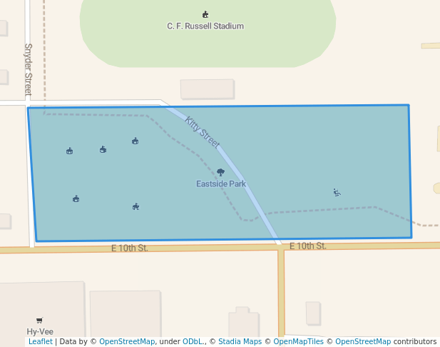 walking in Eastside Park map in Trenton