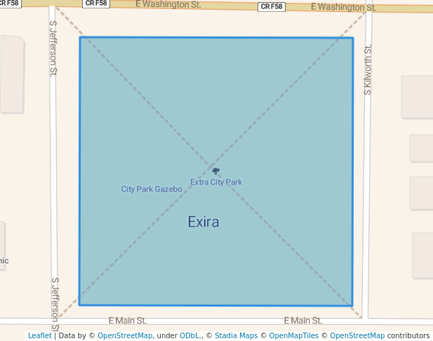 walking in Extra City Park map in Exira