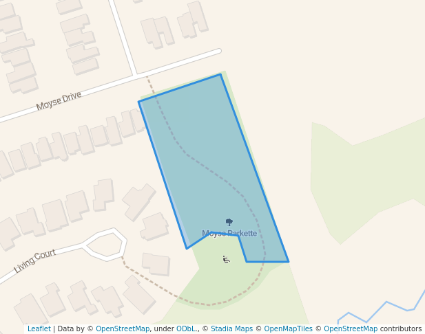 walking in Moyse Parkette map in Courtice