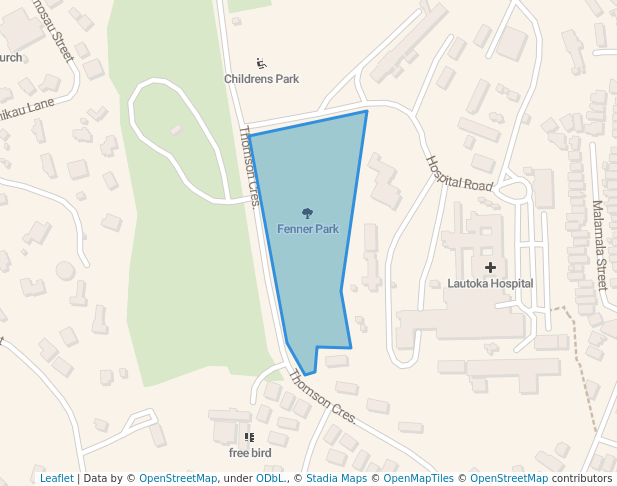 walking in Fenner Park map in Lautoka