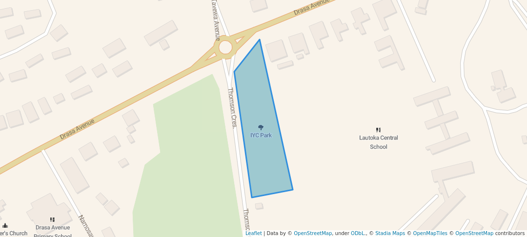 walking in IYC Park map in Lautoka