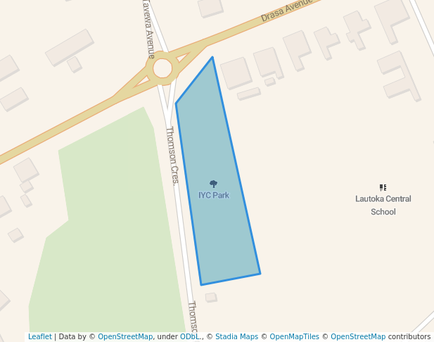 walking in IYC Park map in Lautoka