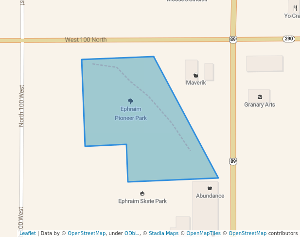 walking in Ephraim Pioneer Park map in Ephraim