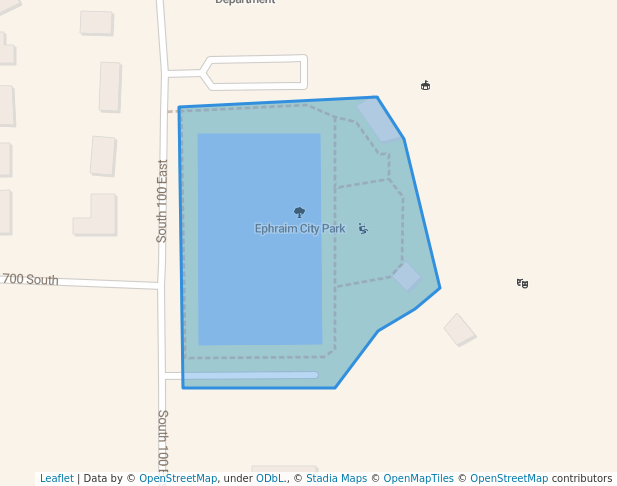 walking in Ephraim City Park map in Ephraim