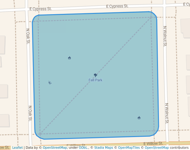 walking in Fell Park map in Normal