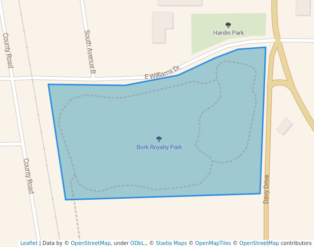 walking in Burk Royalty Park map in Burkburnett