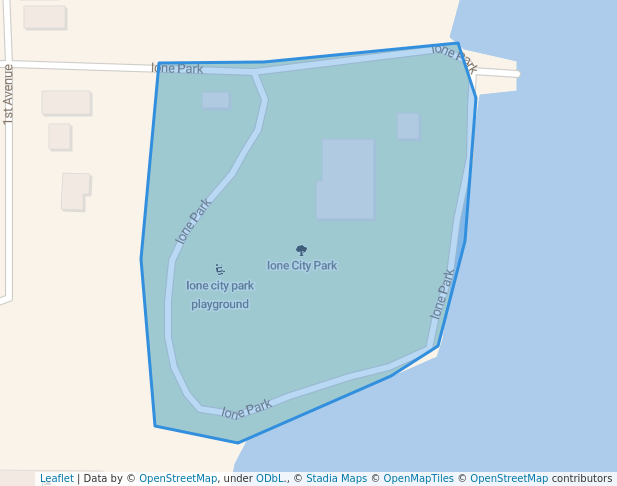 walking in Ione City Park map in Ione