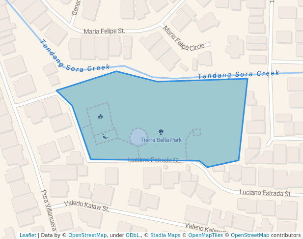 walking in Tierra Bella Park map in Lungsod Quezon