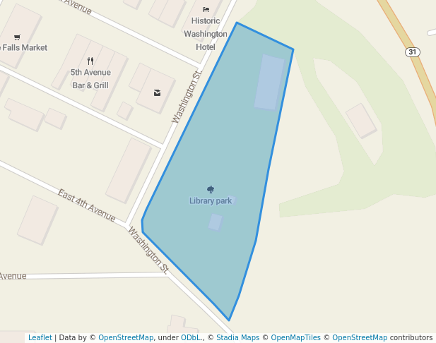 walking in Library park map in Metaline Falls