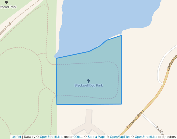 walking in Blackwell Dog Park map in Sarnia