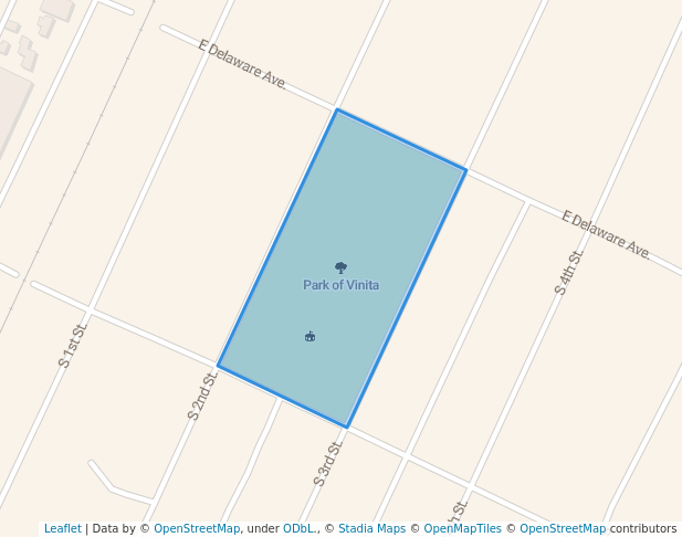 walking in Park of Vinita map in Vinita