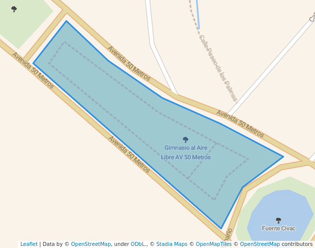 walking in Gimnasio al Aire Libre AV 50 Metros map in Jiutepec