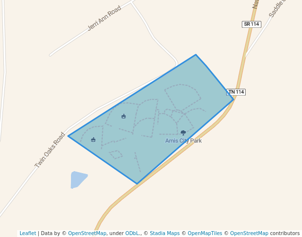 walking in Guy B. Amis Park map in Lexington