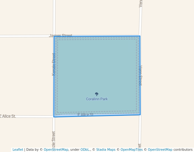 walking in Coralinn Park map in Sherburn