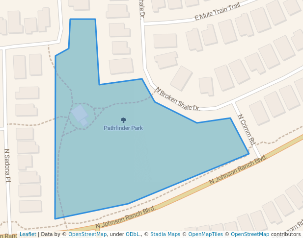 walking in Pathfinder Park map in San Tan Valley