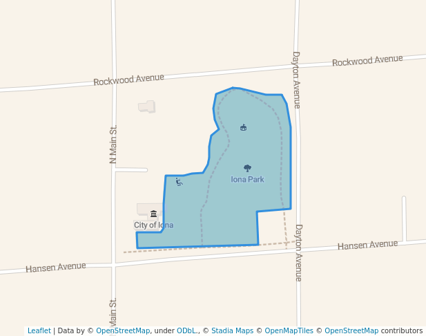 walking in Iona Park map in Iona