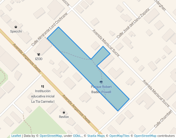 walking in Parque Robert Baden Powell map in Miraflores