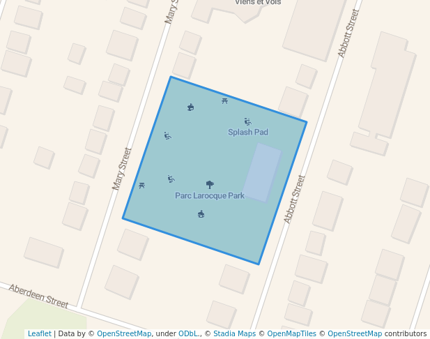 walking in Parc Larocque Park map in Hawkesbury