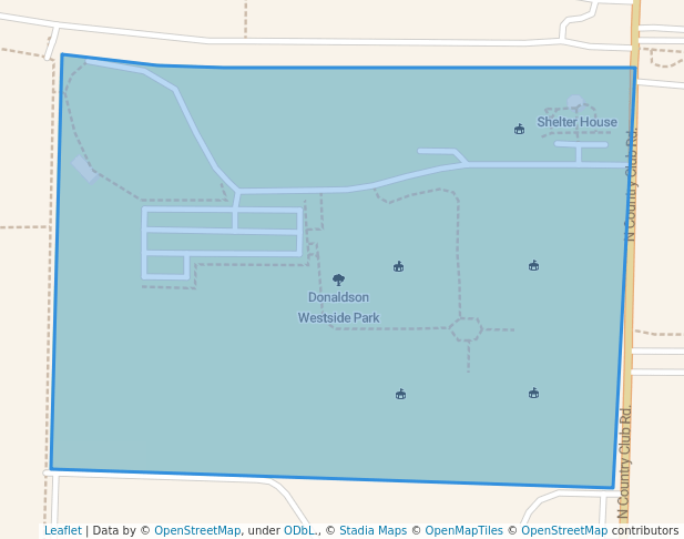 walking in Donaldson Westside Park map in Maryville