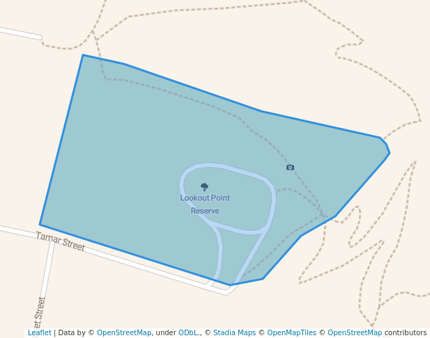 walking in Lookout Point Reserve map in Oamaru