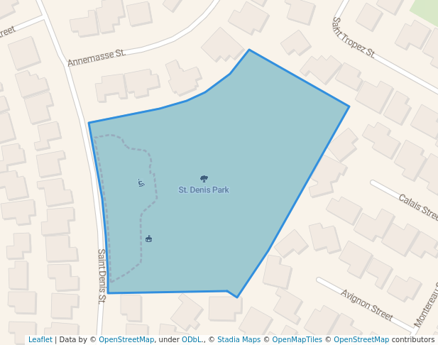 walking in St. Denis Park map in Corpus Christi