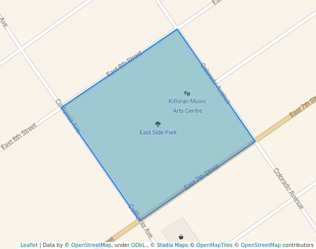 walking in East Side Park map in Morris