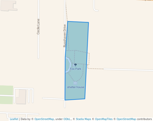 walking in Fox Park map in Moberly