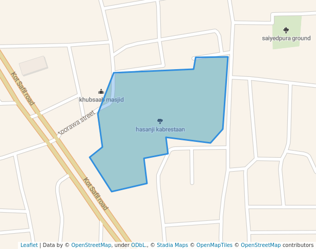 walking in hasanji kabrestaan map in Surat