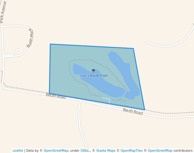 walking in Lion's Beuth Park map in Moberly