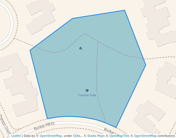 walking in Trenton Park map in Marina