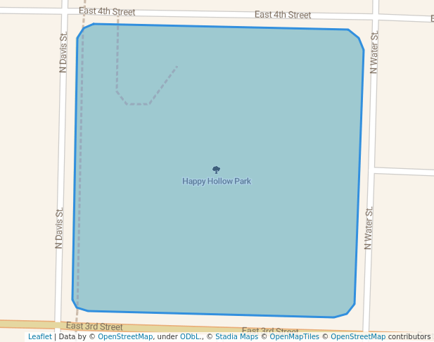 walking in Happy Hollow Park map in Maryville