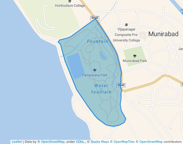 walking in Pampavana Park map in Munirabad