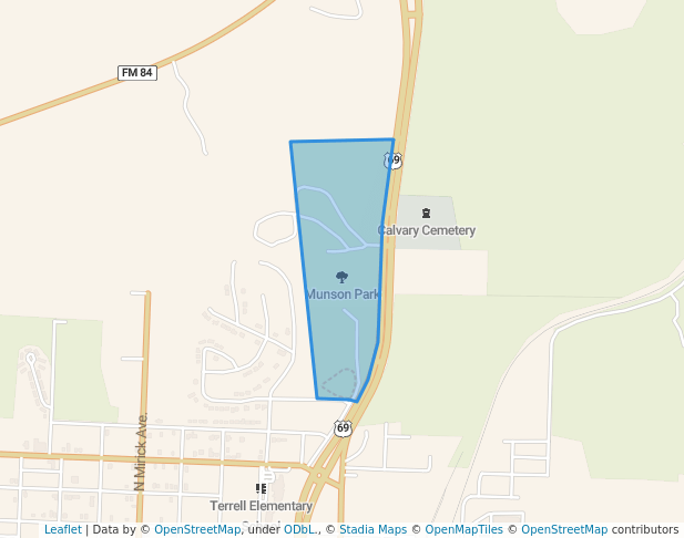 walking in Munson Park map in Denison