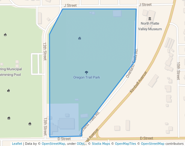 walking in Oregon Trail Park map in Gering