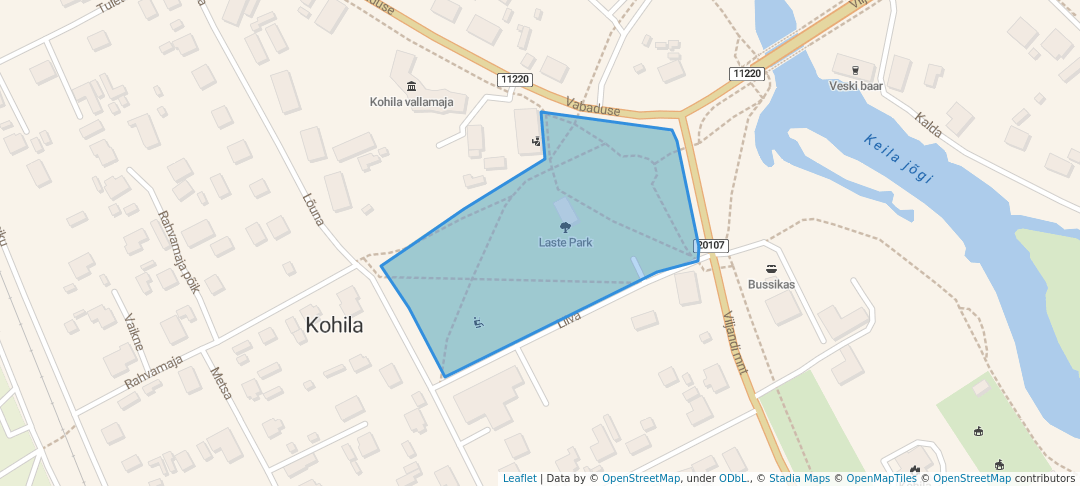 walking in Laste Park map in Kohila