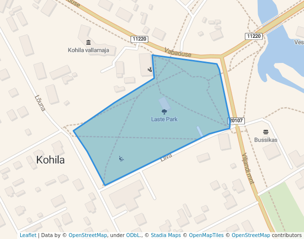 walking in Laste Park map in Kohila