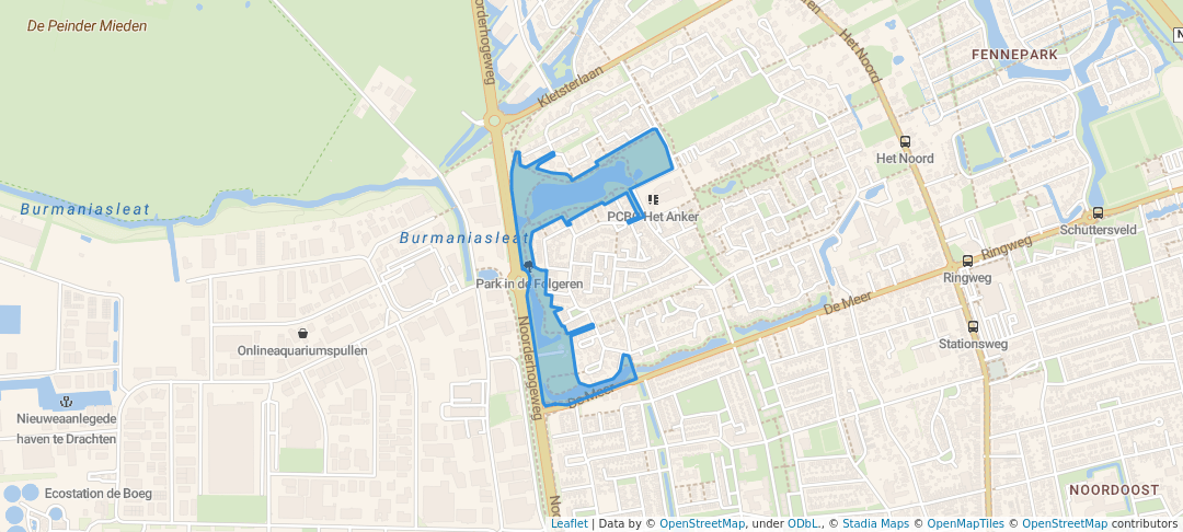 walking in Park in de Folgeren map in Drachten