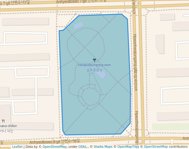 walking in 늘푸른공원 map in Pyeongtaek
